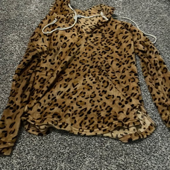 Luukse Tops - Luukse Soft Leopard Print Hoodie Comfy Sweatshirt Jacket with Hood Animal